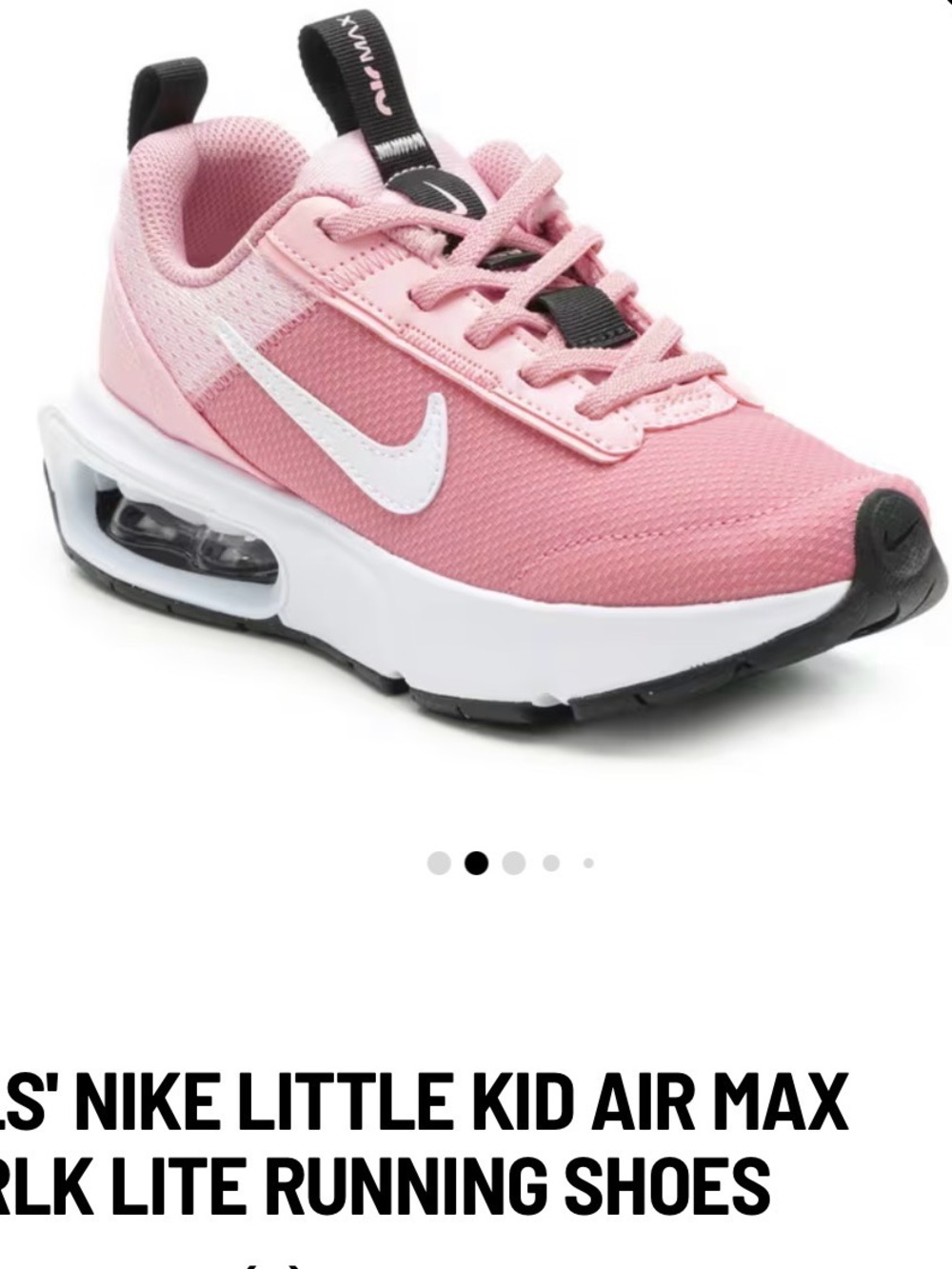 Nike Little Kid Air Max in Pink and White .